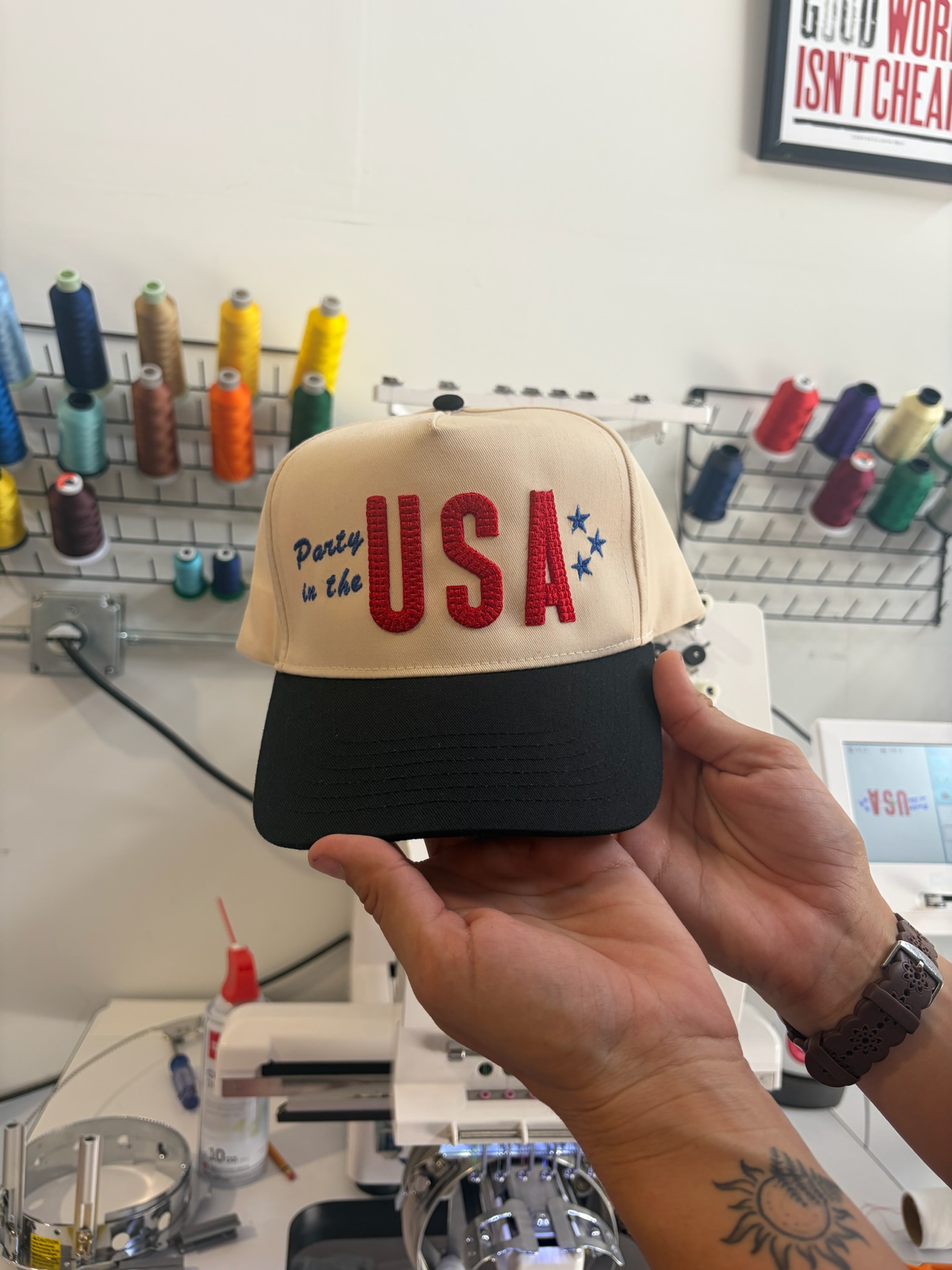 Custom embroidered USA hat